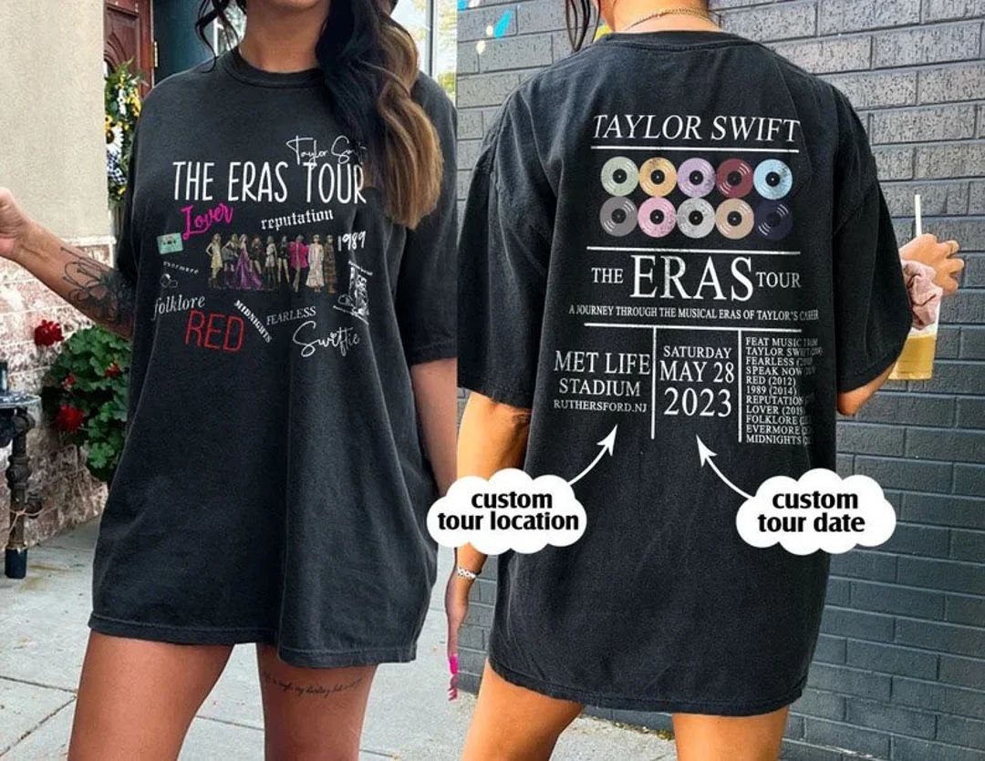 Personalized The Eras Tour Vintage Shirt, 2 Side Taylor's Version T-Shirt, The Eras Tour 2023 Shi... | Etsy (US)