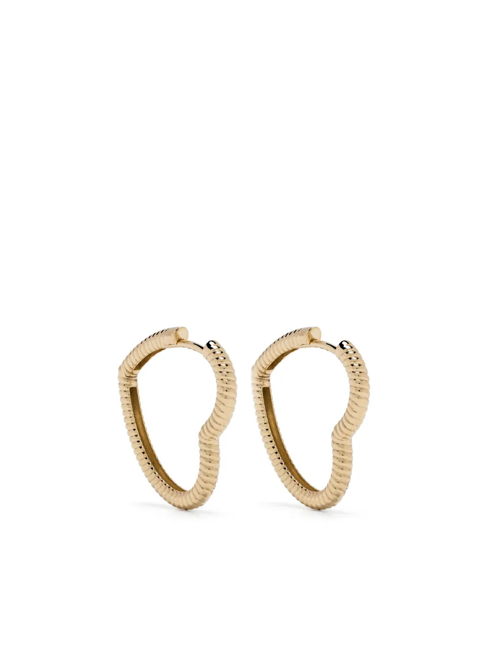 Yvonne Léon 9kt Yellow Gold Coeur Heart Hoop Earrings | Gold | FARFETCH UK | Farfetch Global