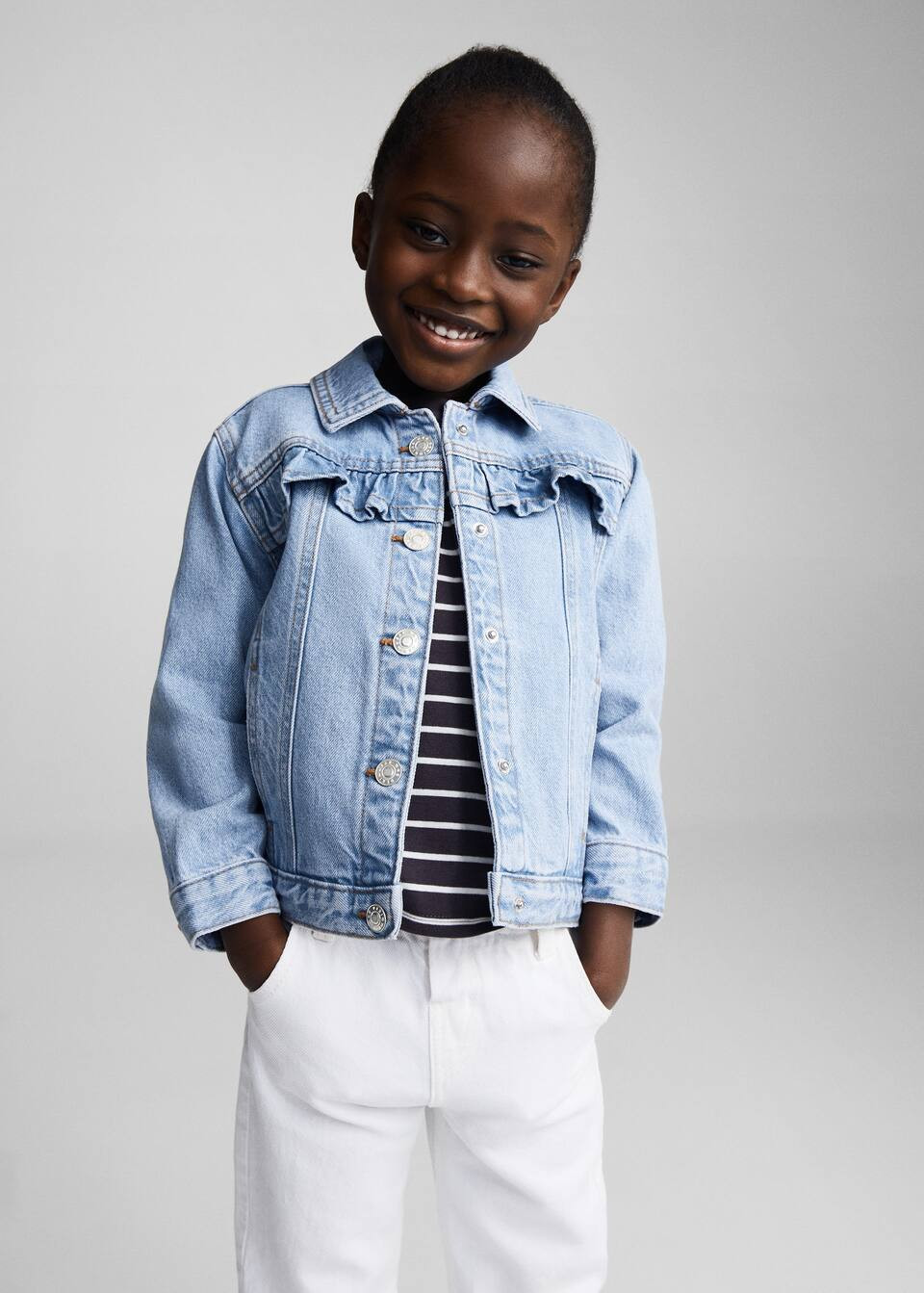 Frills denim jacket -  Women | Mango USA | MANGO (US)