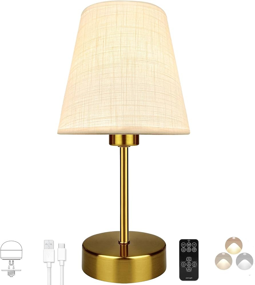 BLUEYE Mini Rechargeable Table Lamp,Remotte Control,Soft Warm 2700K-6000K,Dimmable,Timer,Flicker-... | Amazon (US)
