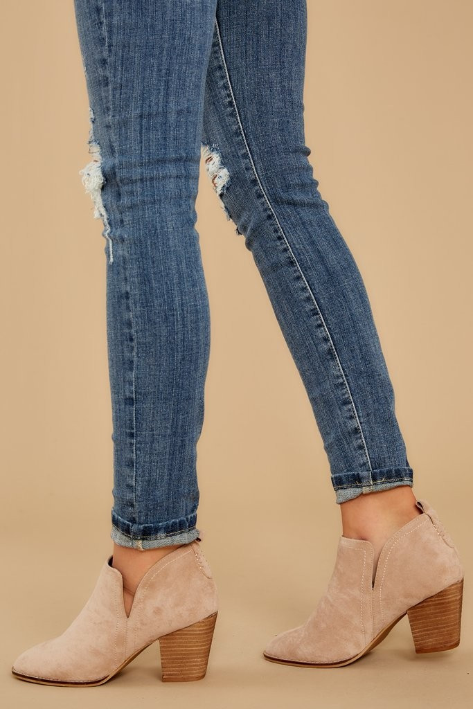 Walk To You Beige Booties | Red Dress 