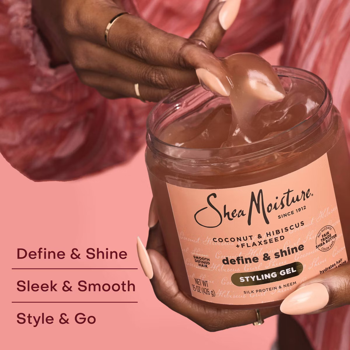 SheaMoisture Coconut & Hibiscus + Flaxseed Defining Styling Hair Gel - 15oz | Target