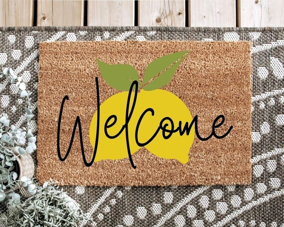 Welcome lemon doormat- Doormat - Cute Doormat, Lemon Doormat, spring/summer Decor, Farmhouse Deco... | Etsy (US)