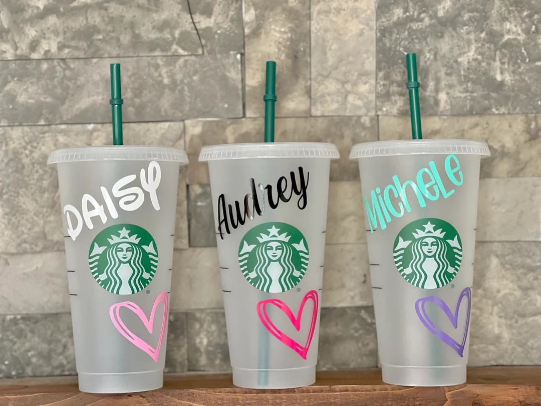 CUSTOM SCRIBBLE HEART Cup | Personalized Starbucks Cups | Starbucks Love Cold Tumbler | Aesthetic... | Etsy (US)