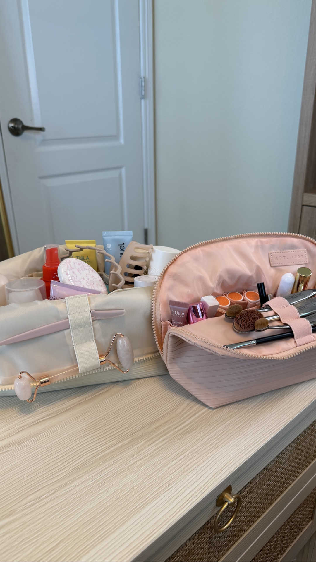 Viral dupe makeup bag on Amazon!  This is a fraction of the cost of the viral makeup bag.  I have the Large in Peach and the Extra Large in Oatmeal!

#LTKselfcare #LTKBeauty #LTKTravel