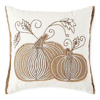 Jcp Rust Pumpkin Square Throw Pillow | JCPenney