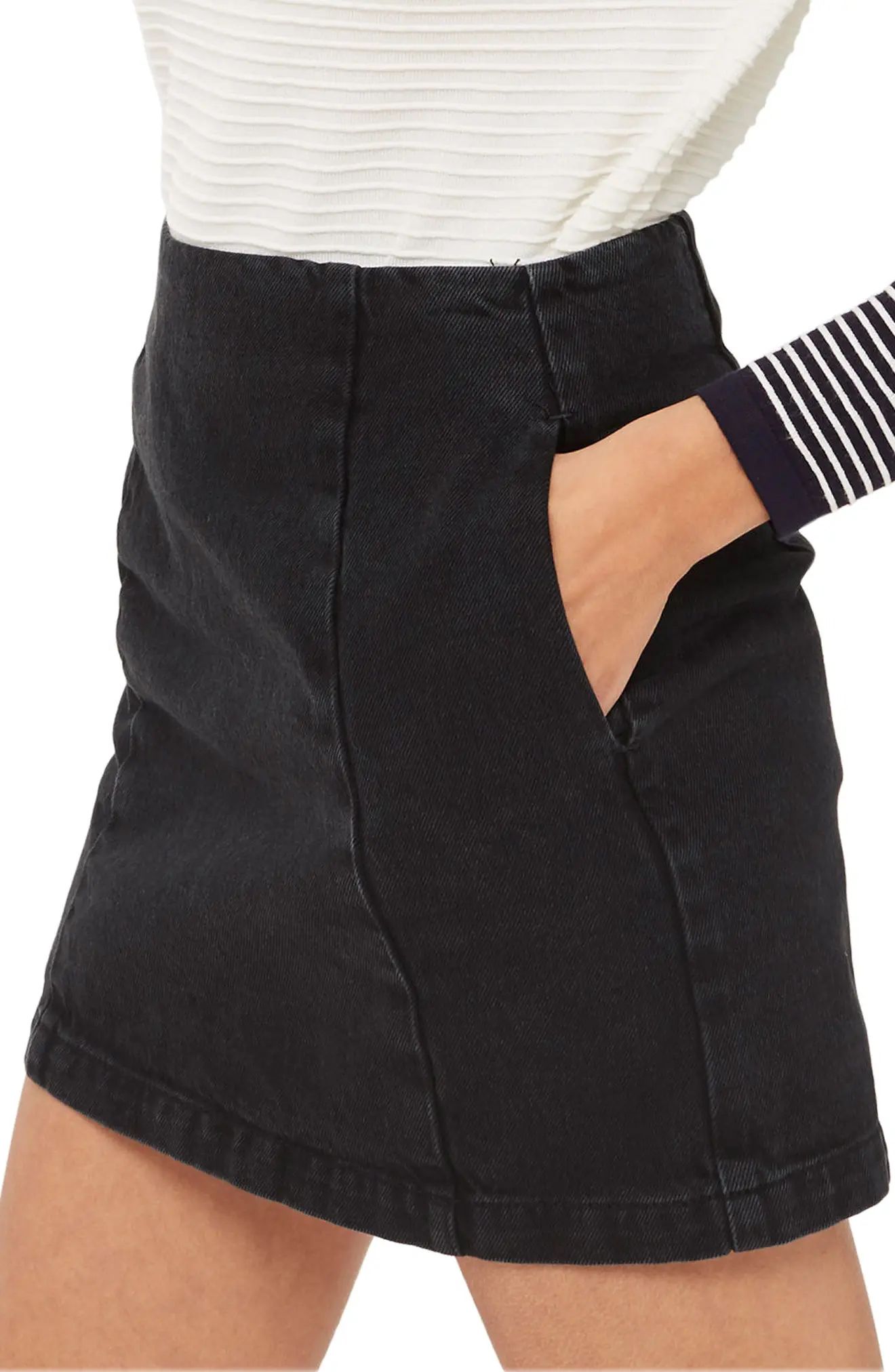 Double Seam Denim Miniskirt | Nordstrom