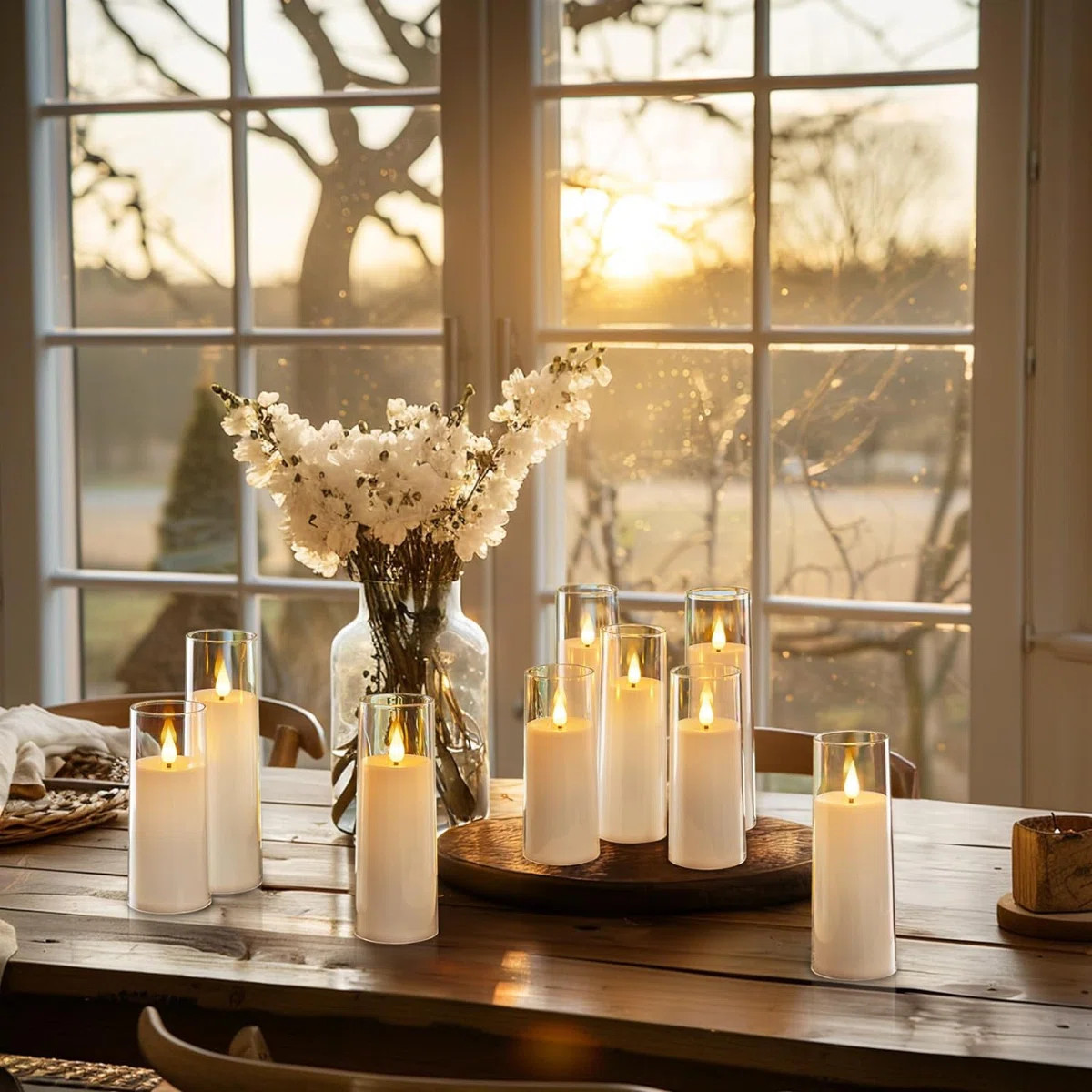 Latitude Run® Pure White Flameless Candles 9 Set, Battery Operated Candles With Remote And Timer... | Wayfair North America