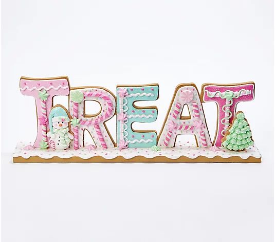 20" Treat Gingerbread Candy Sign by Valerie - QVC.com | QVC