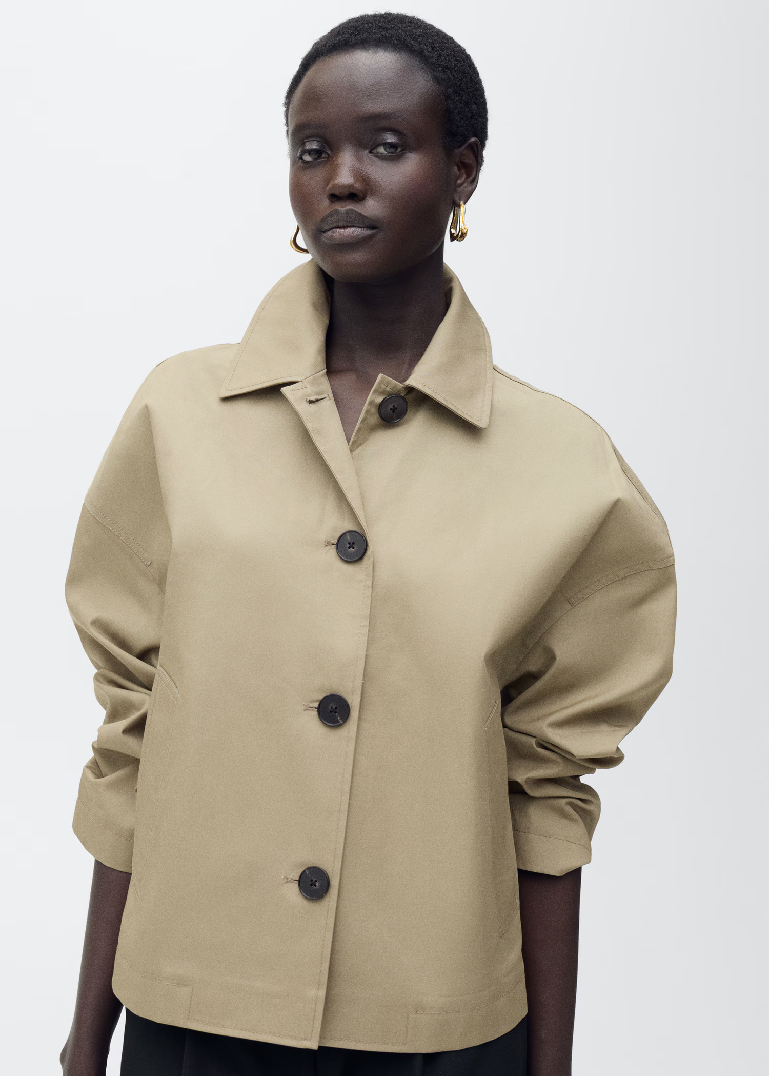 Straight cotton jacket with buttons - Women | MANGO USA | Mango (US/MX/AU)
