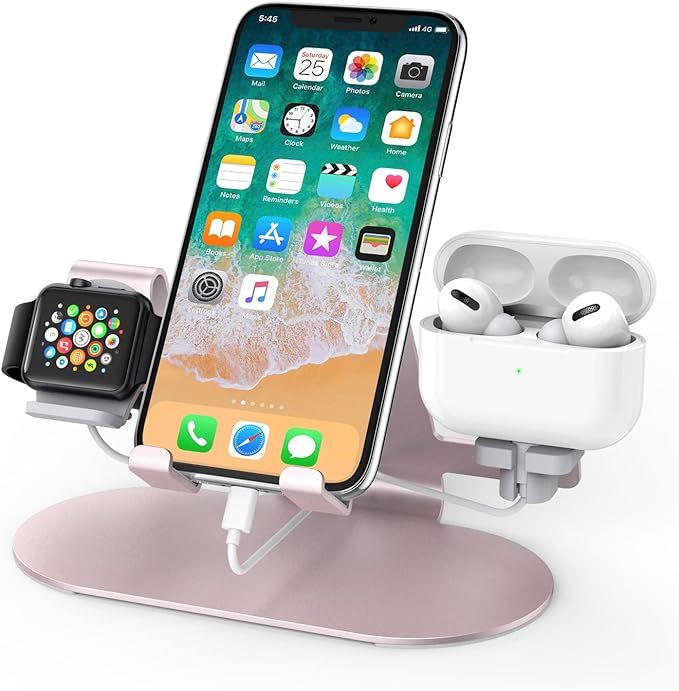3 in 1 Aluminum Charging Stand for Apple Watch Charger Stand Dock for iWatch Series 8/SE/7/6/5/4/... | Amazon (US)