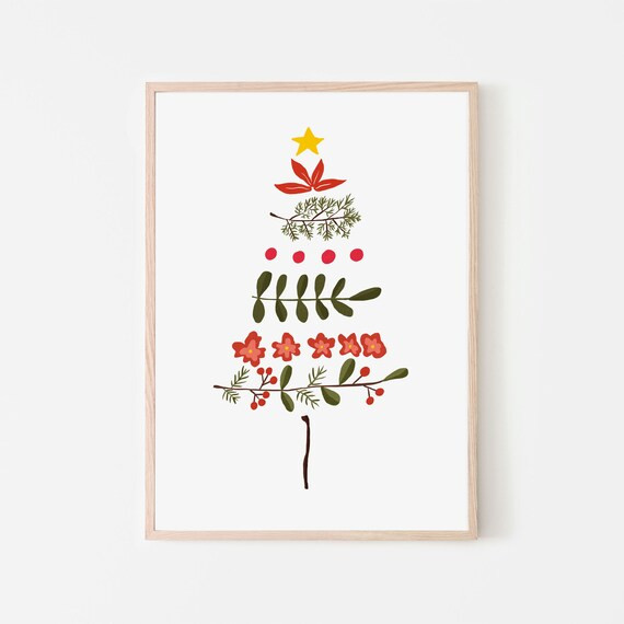 Christmas Tree Print Christmas Wall Art Christmas Print - Etsy | Etsy (US)