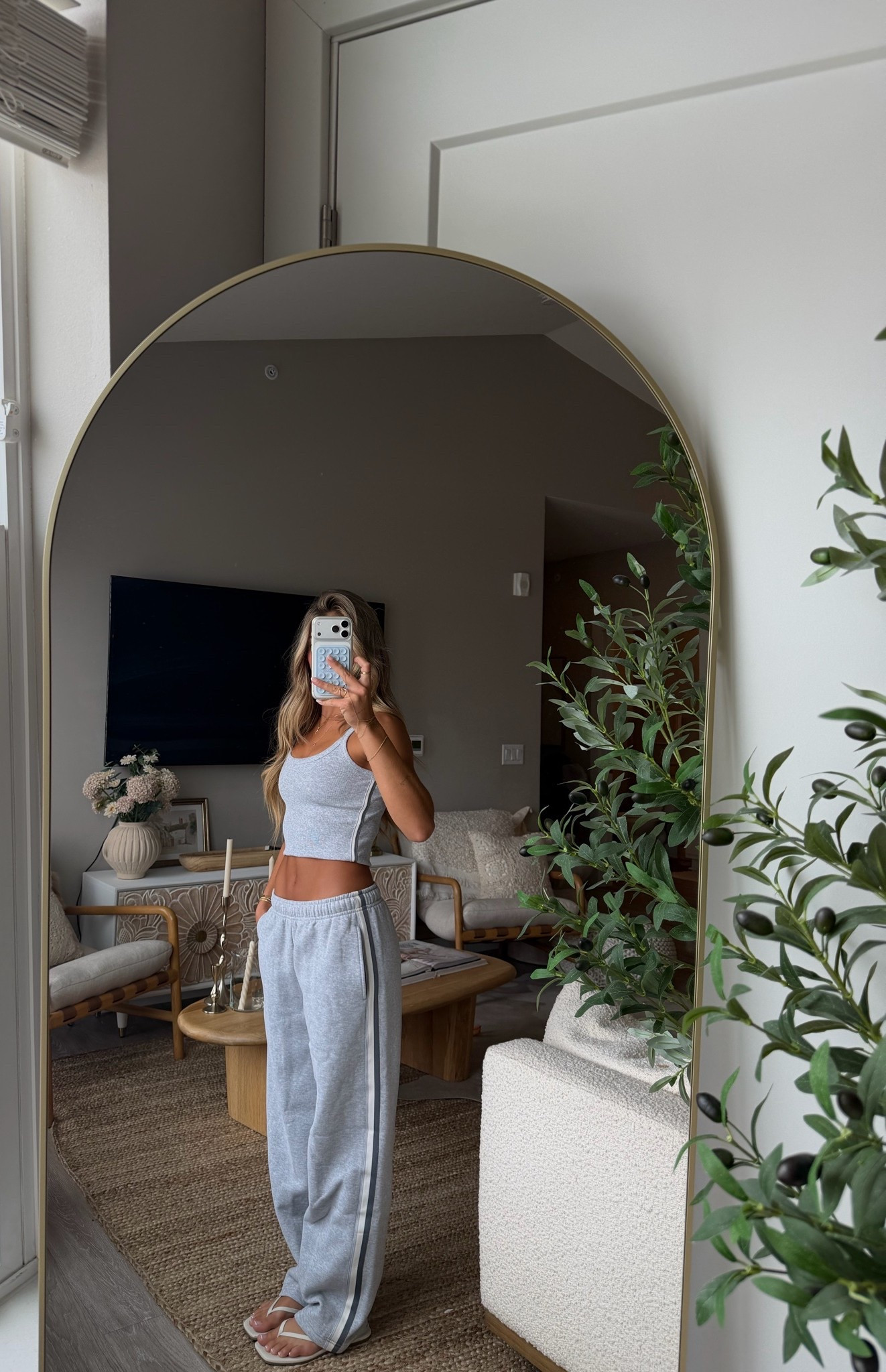 wearing small pant & xs tank