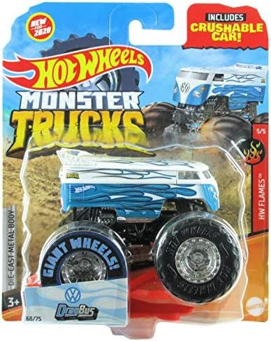 Hot Wheels Monster Trucks 2020 1:64 Scale Truck with Crushable Car #68/75 HW Flames #5/5 VW Volks... | Amazon (US)