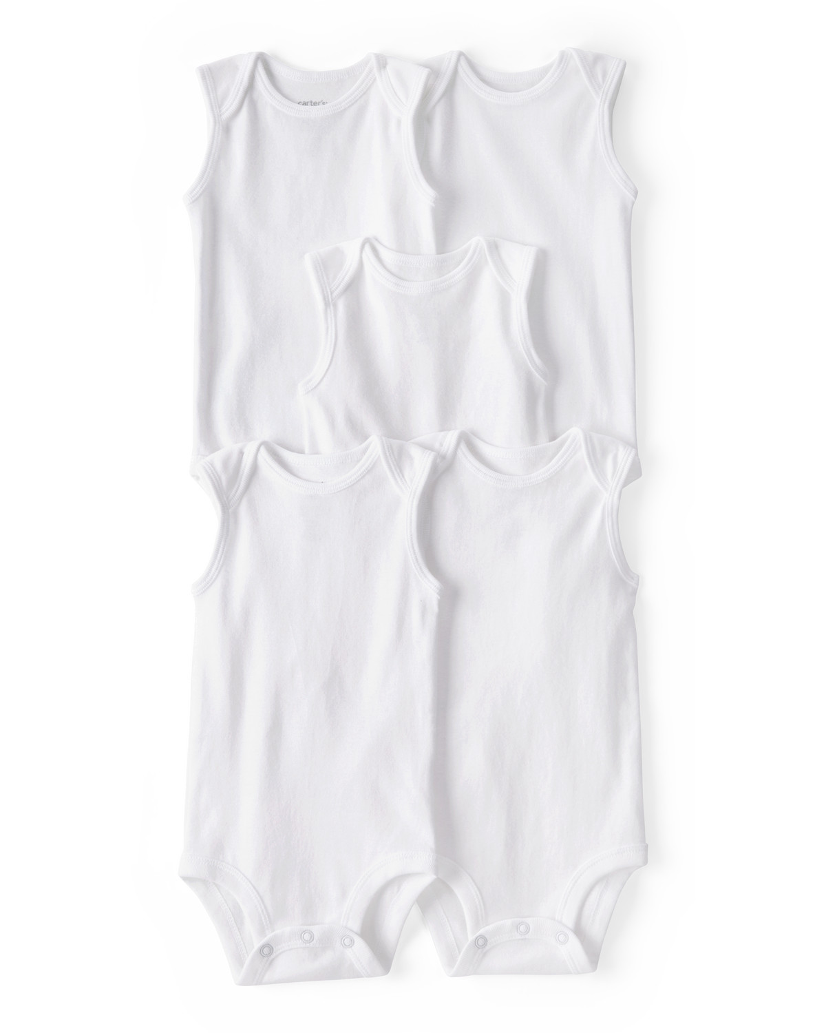 Baby 5-Pack Sleeveless Bodysuits - White - Carter's | Carter's | Carter's Inc