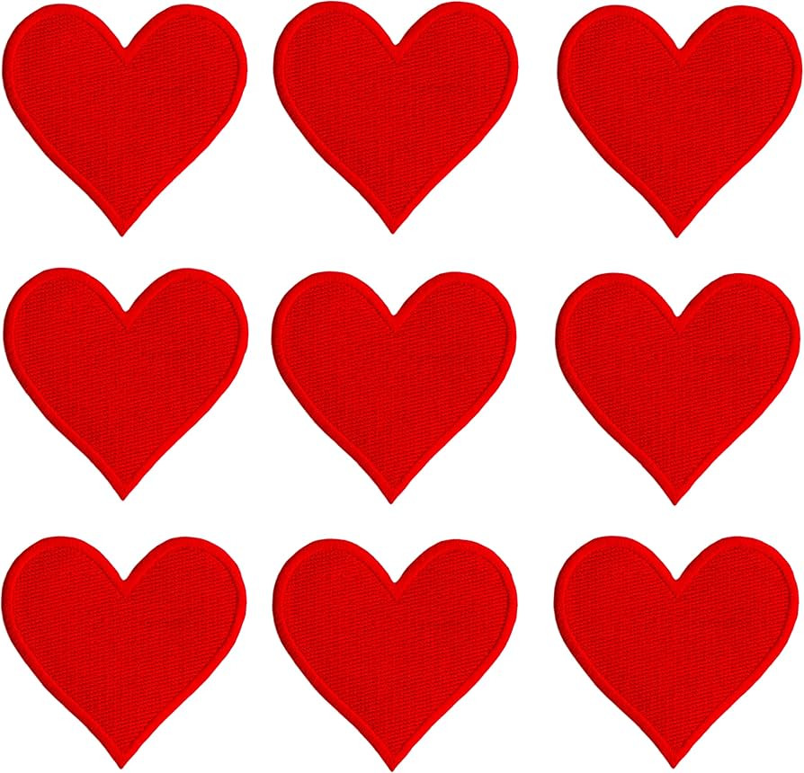 Red Hearts Patches, Embroidered Iron on/Sew on Heart Shape Patches Applique for Clothing, Jackets... | Amazon (US)