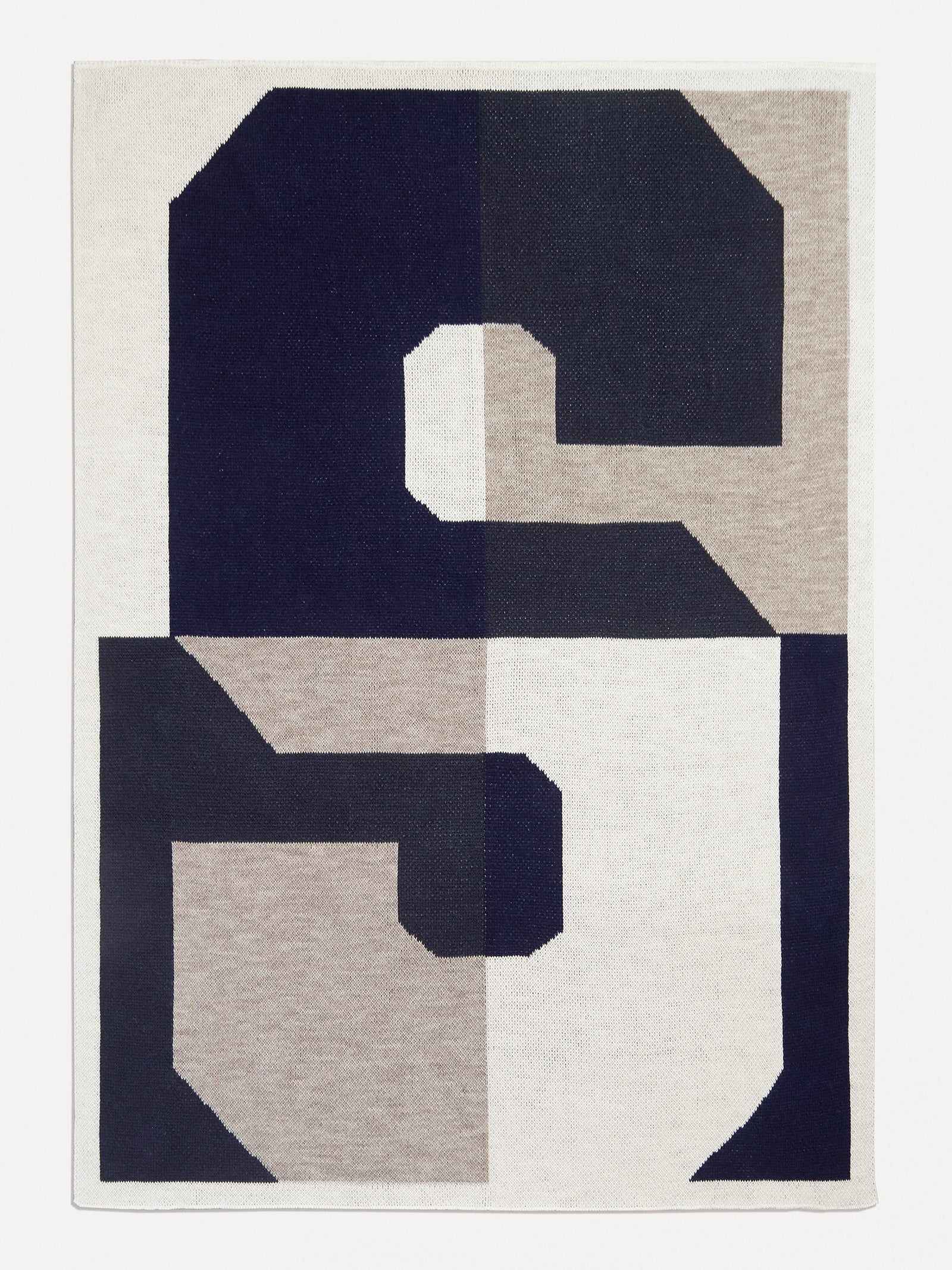 Initial Here Custom Blanket - Navy/Gray | BaubleBar (US)