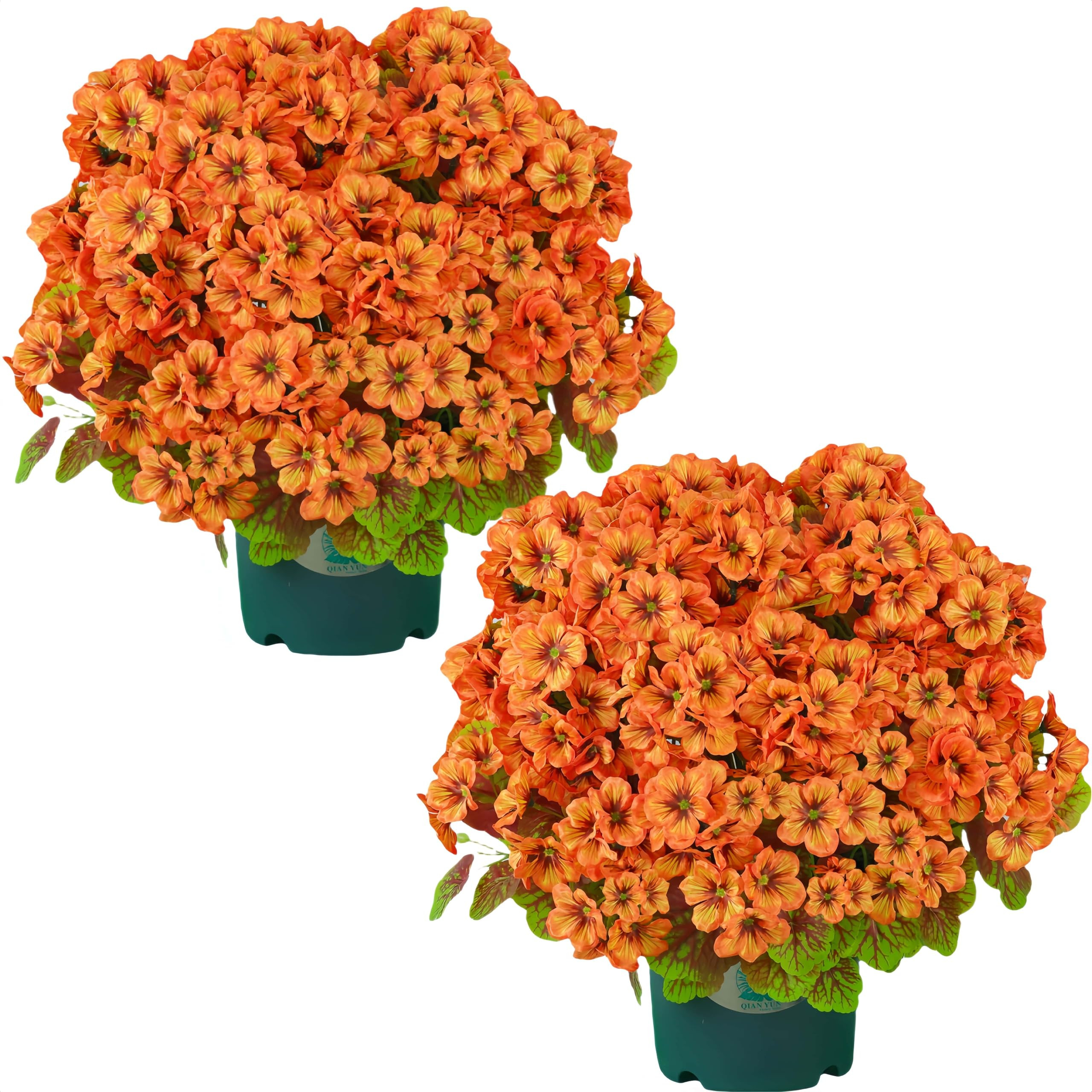 QIANYUN Artificial Topiary for Outdoors- 20” Potted Plant Fake Geraniums Bush-UV Resistant Arti... | Amazon (US)