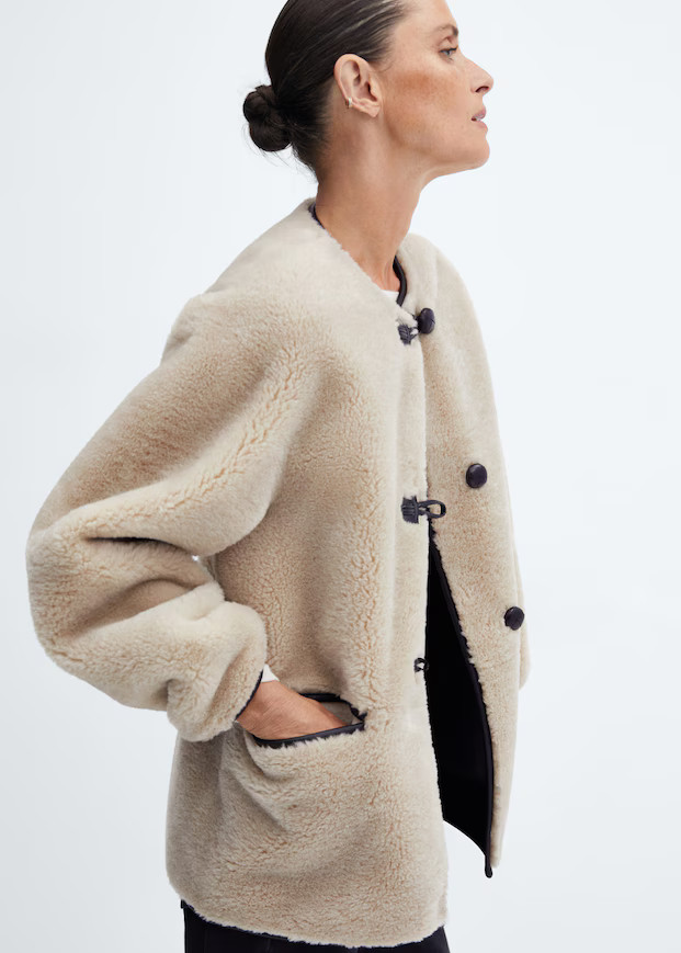 Appliqués faux-fur coat -  Women | Mango USA | MANGO (US)