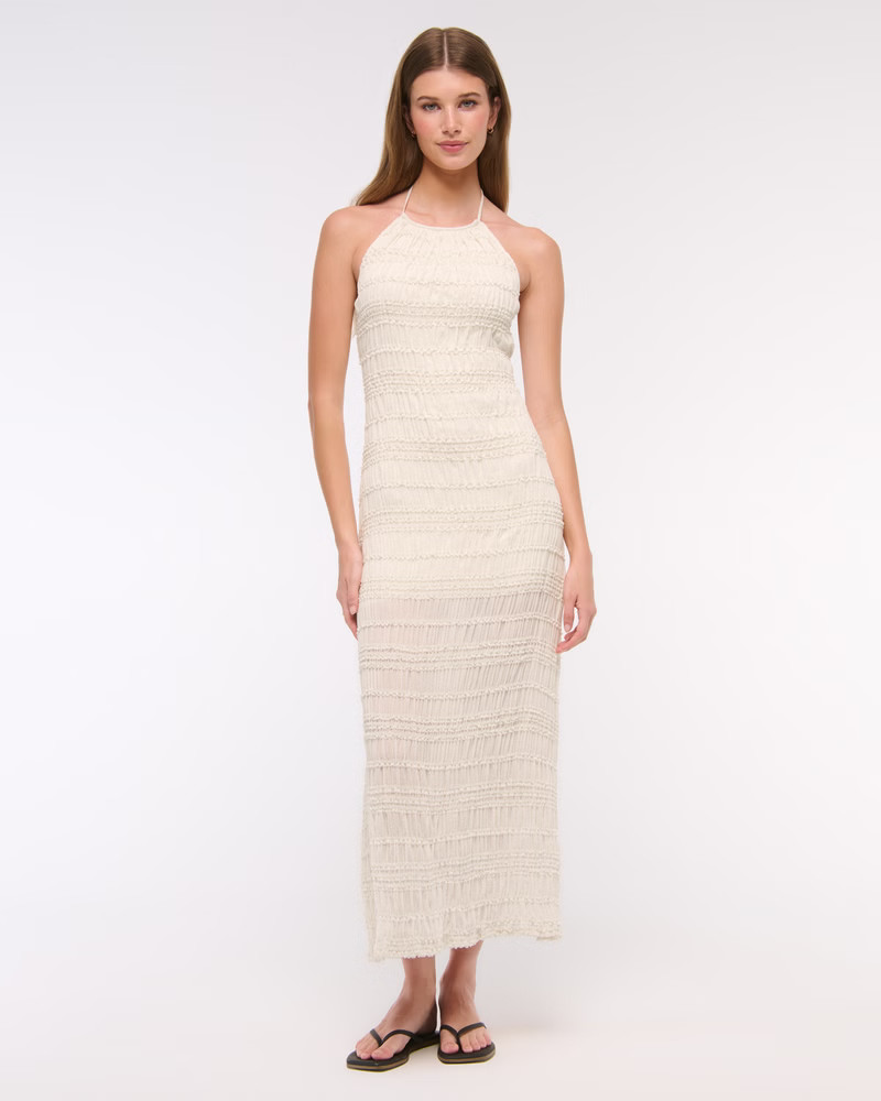 Halter Ruched Maxi Dress | Abercrombie & Fitch (US)