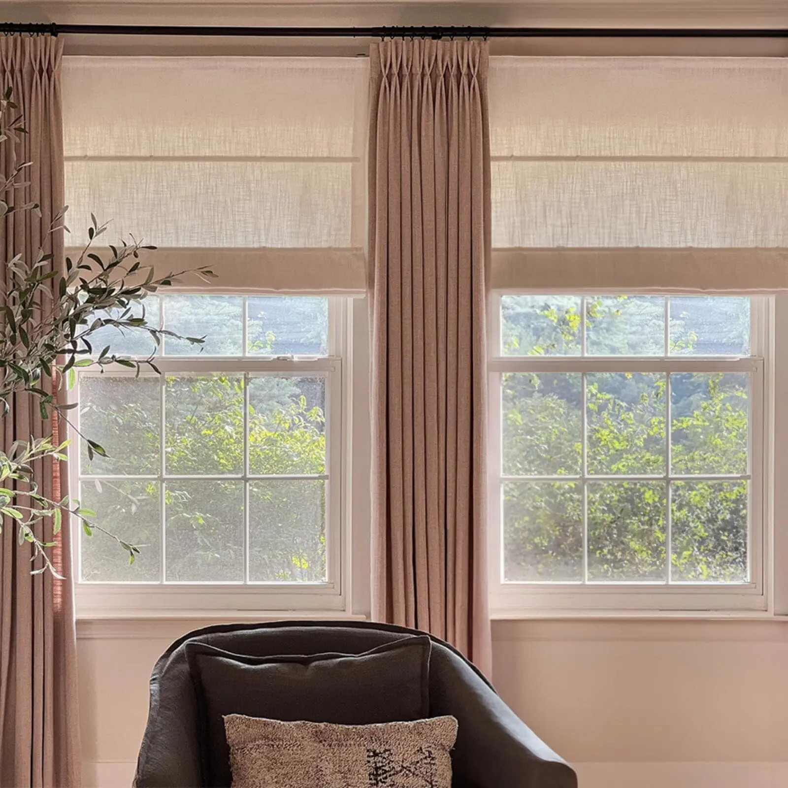 Jawara Roman Shade Cordless-Wooden Headrail | TWOPAGES