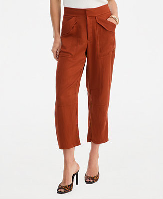 Women's High-Rise Cropped Barrel Pants | Macy's