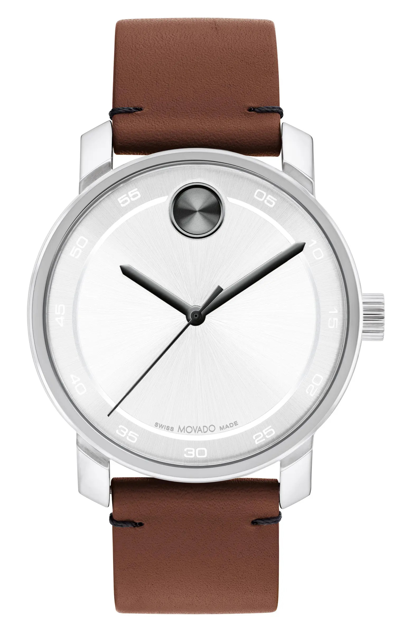 Movado Bold Access Leather Strap Watch, 41mm | Nordstrom | Nordstrom