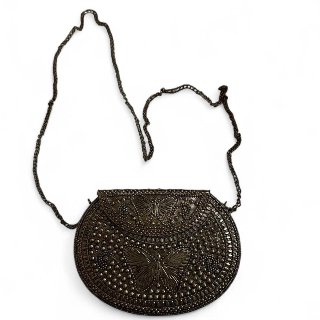 Anthropologie Women's Crossbody bags - Brown/Gold | Depop US