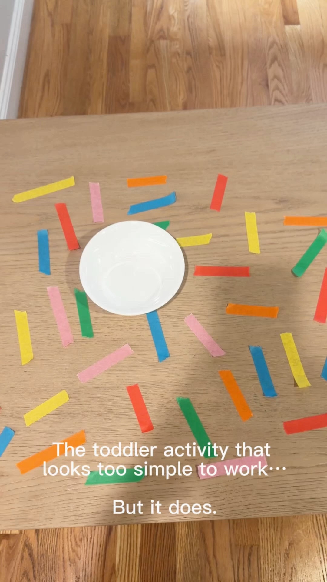 Comment LINK and I’ll send you the tape I used! 👇💕

The toddler activity that looks too simple to work… but it does 👀

All you need:
🎨 Colorful painter’s tape
🥣 A bowl
🙌 Little hands ready to play!

Peel → squish → drop → repeat!

This super simple activity works on:
✨ Fine motor skills
✨ Hand strength
✨ Hand-eye coordination
✨ Pincer grasp

And the best part? It takes basically NO time to set up. 🙌

#LTKmomlife #LTKKids