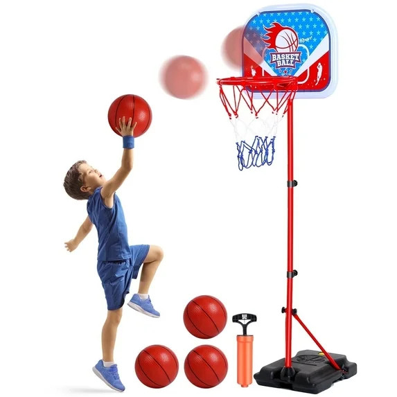 JoyStone Kids Basketball Hoop Adjustable Height 2.9 ft-6.2 ft, Toddler Basketball Hoop Indoor Out... | Walmart (US)
