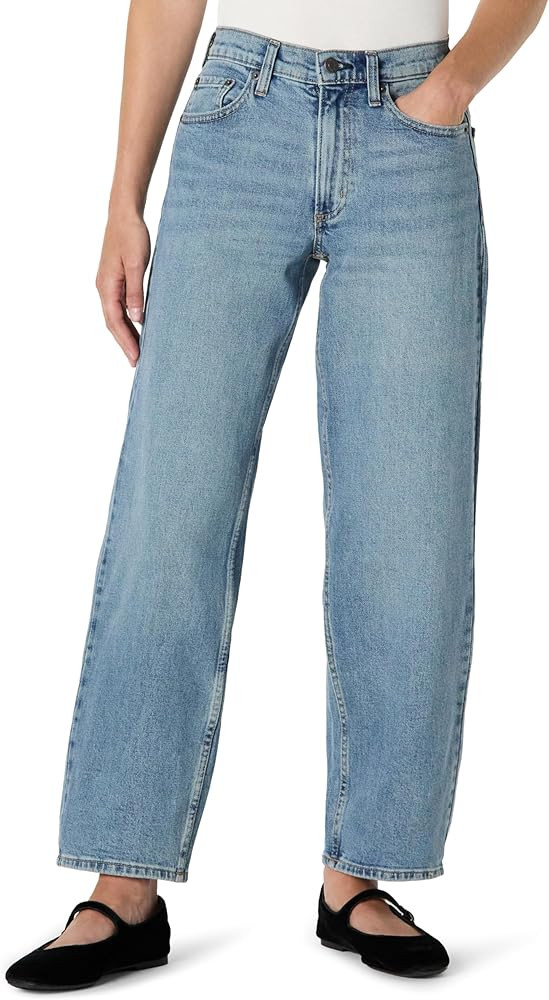 Amazon Essentials Womens Low Stretch High-Rise Barrel Leg Jean | Amazon (US)