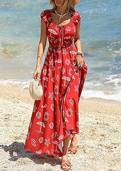 PRETTYGARDEN Boho Maxi Dresses for Women 2026 Summer Floral Wedding Guest Dress Resort Wear Sprin... | Amazon (US)