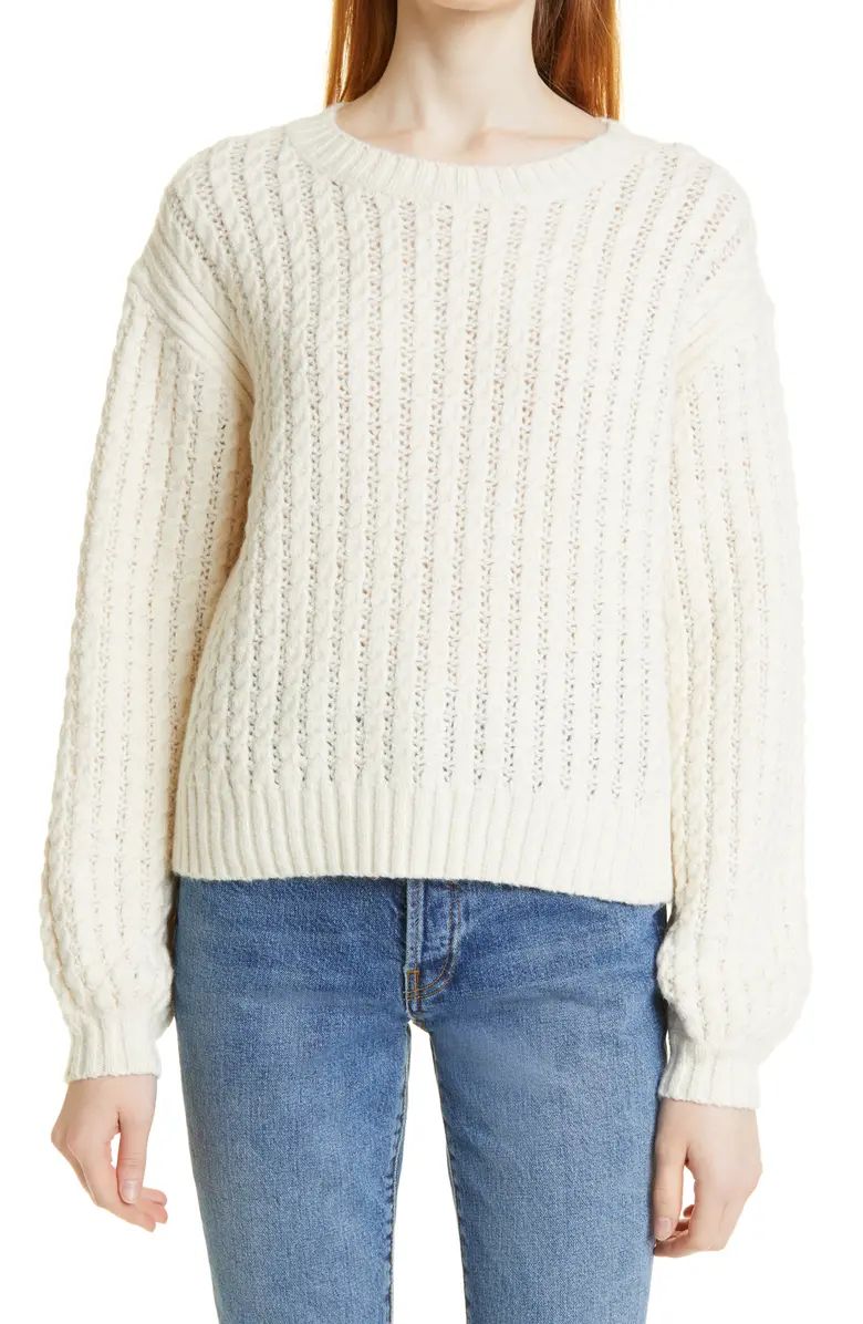 LINE Janie Cotton & Alpaca Blend Baby Cable Sweater | Nordstrom | Nordstrom