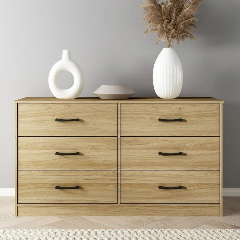 Mainstays Ardent 6 Drawer Dresser, Euro Oak - Walmart.com | Walmart (US)