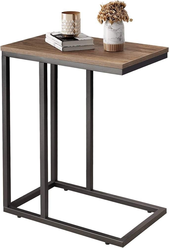 WLIVE Side Table, C Shaped End Table for Couch, Sofa and Bed, Large Desktop C Table for Living Ro... | Amazon (US)