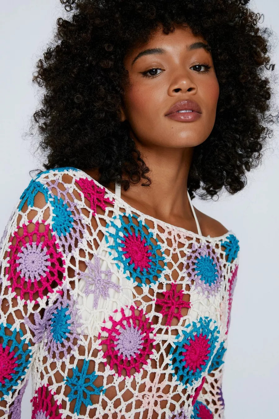 Floral Crochet Mini Dress | Nasty Gal (US)