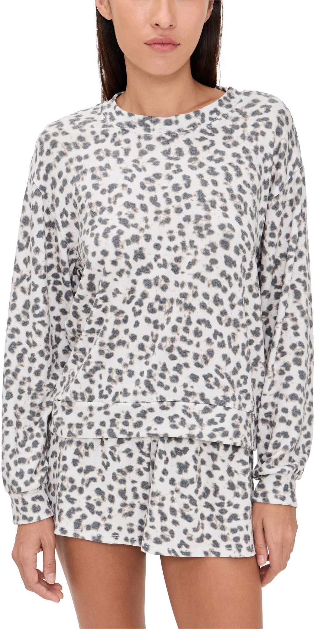 Z Supply Luxe Leopard Long Sleeve Top Champagne L | Shopbop