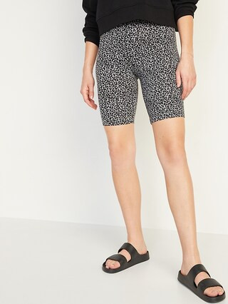 High-Waisted Printed Long Biker Shorts for Women -- 9-inch inseam | Old Navy (US)
