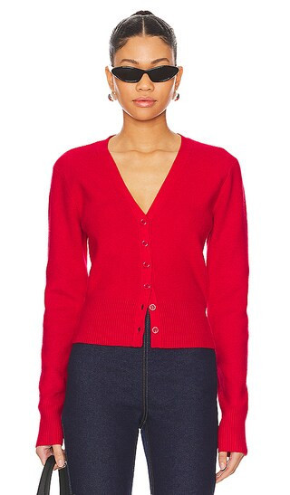 GUIZIO Camelie Cardigan Top in Red. - size S | Revolve Clothing (Global)