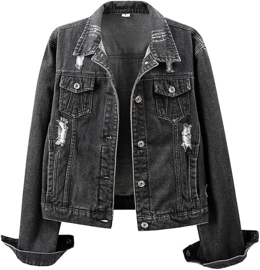 Kedera Womens Denim Jackets Distressed Ripped Long Sleeve Jean Jacket Coats | Amazon (US)