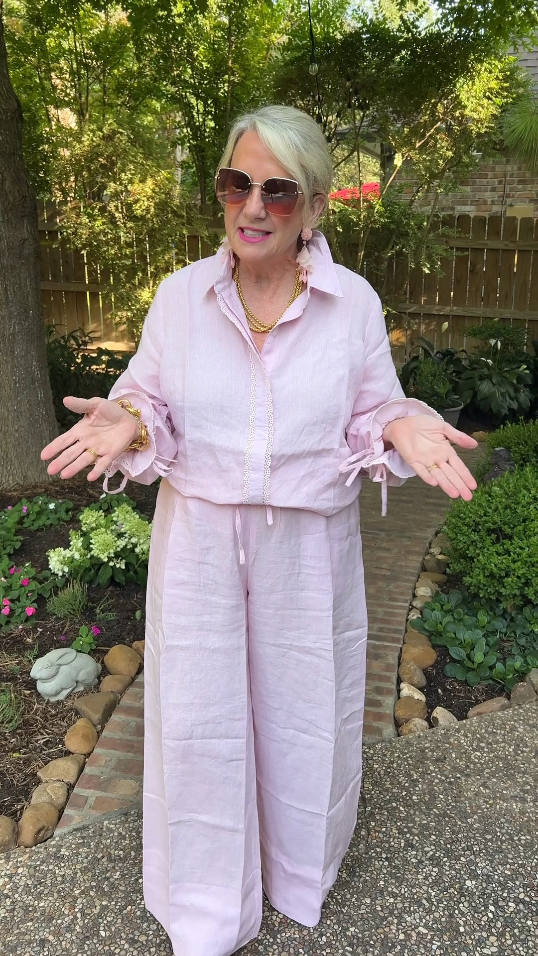 A favorite brand that has once again captured my heart!  These shell pink linen pieces got me compliments galore tonight! 

#pinklinen #favoritepieces #over50 #styleateveryage #agelessstyle #obsessed

#LTKSeasonal #LTKOver40 #LTKSummerEdit