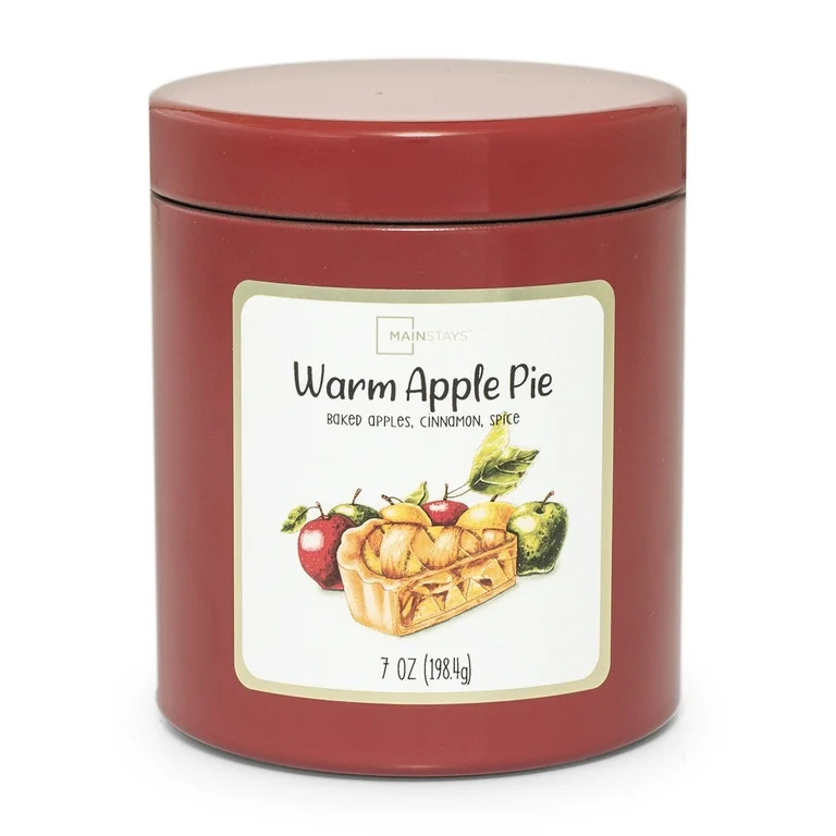 Mainstays Scented Single Wick Tin Candle, Warm Apple Pie, 7 oz. | Walmart (US)