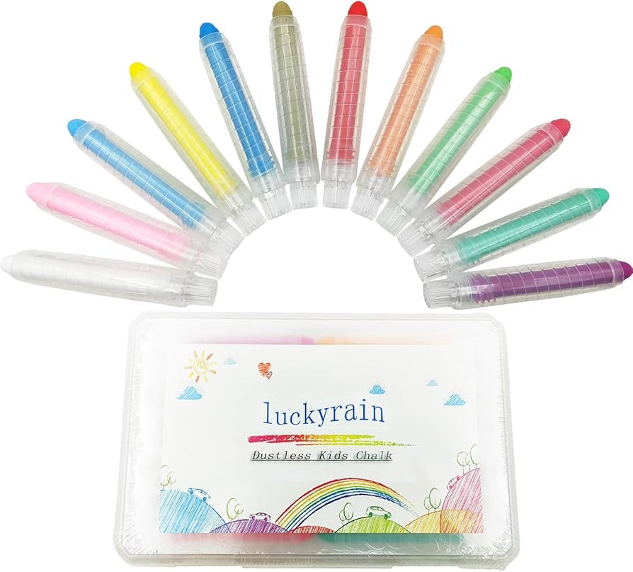 Non-toxic Dustless Chalk with Holder for Kids Washable Chalk Art Tool for Blackboard Toddlers Art... | Amazon (US)