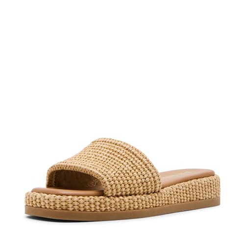 Steve Madden Women's Boardwalk Slide Sandal, Natural Raffia, 9.5 | Amazon (US)