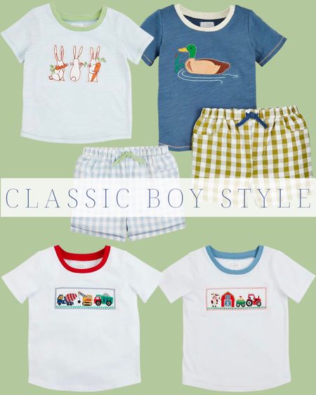 Classic boy style | Mud Pie | Baby Boy | Casual Clothes | trucks | farm | animals | tractor | bunnys | gingham | red | blue | green | yellow

#LTKkids #LTKbaby