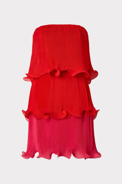 Sylvie Pleated Chiffon Dress | MILLY