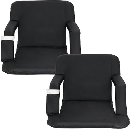 ZENY Folding Stadium Seat Chair with Back Support and Cushion for Bleachers 2 Pack, Reclining Ble... | Amazon (US)