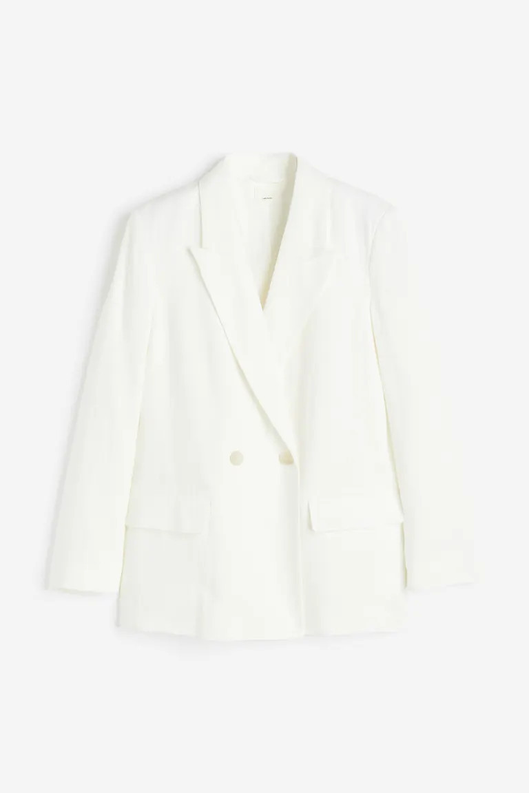 Double-breasted Jacket - White - Ladies | H&M US | H&M (US + CA)