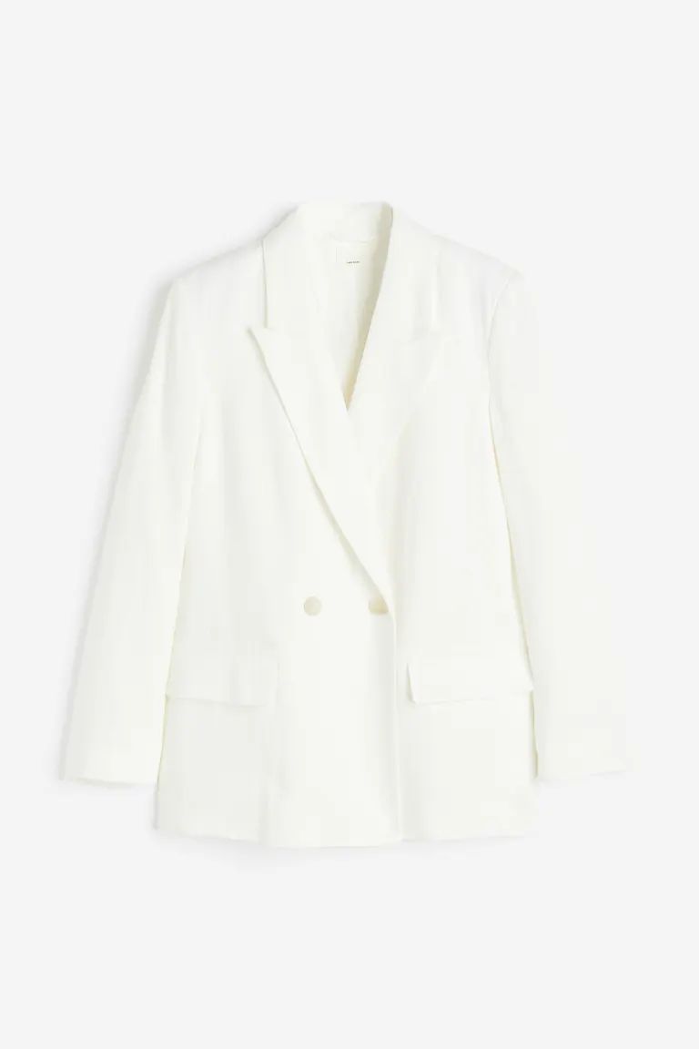 Double-breasted Jacket - White - Ladies | H&M US | H&M (US + CA)