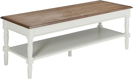 Convenience Concepts French Country Coffee Table with Shelf, Driftwood/White | Amazon (US)